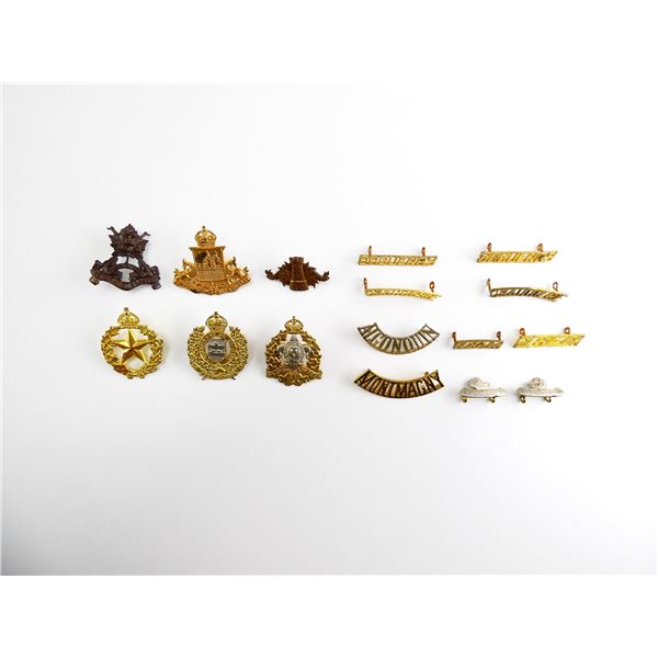 ASSORTED WWII CANADIAN MILITARY BADGES LOT