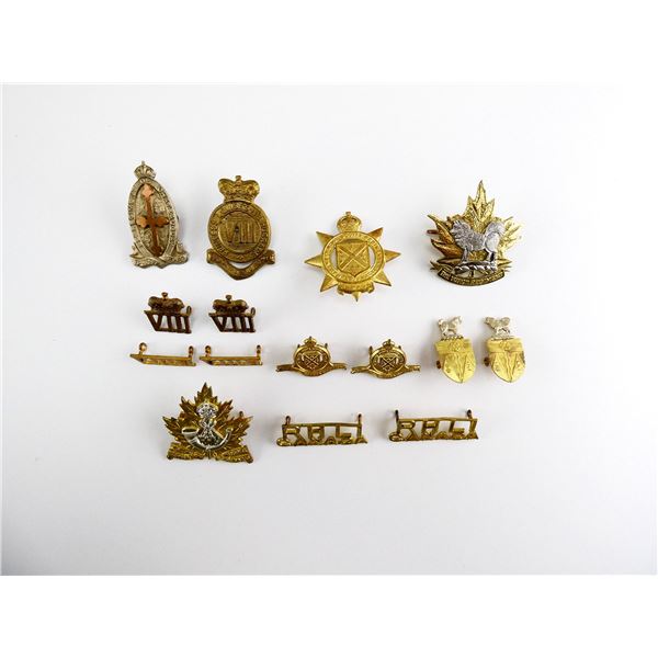ASSORTED WWII CANADIAN MILITARY BADGES LOT