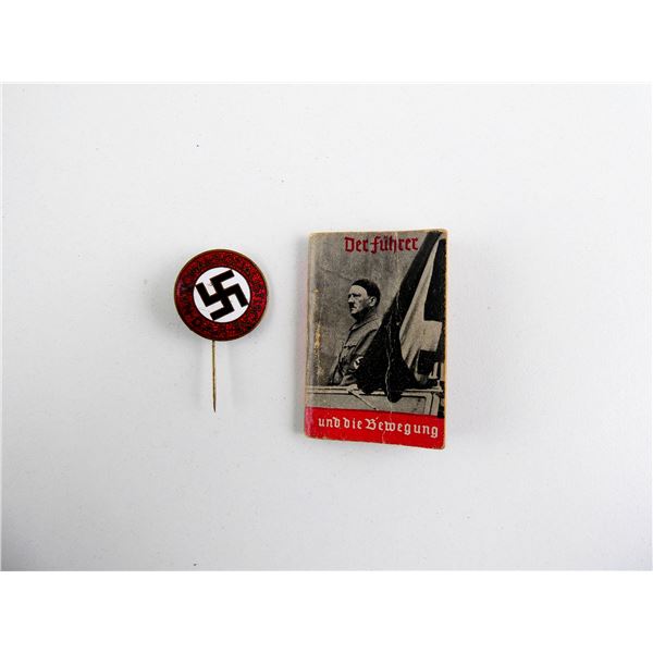 PRE-WWII / WWII GERMAN BOOKLET AND NSDAP PIN LOT
