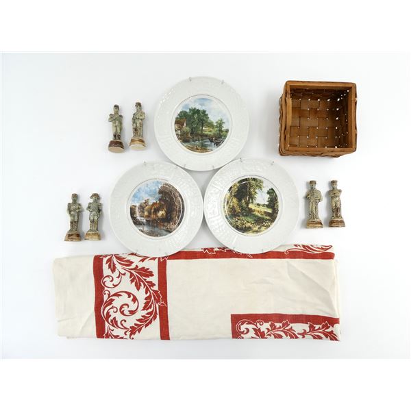 ASSORTED SOLDIER 30ML BOTTLES, "JOHN CONSTABLE" DINNER PLATES, ETC. LOT