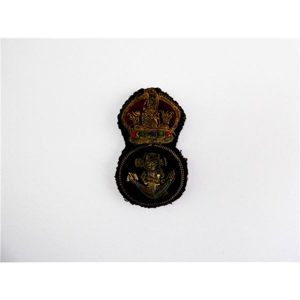 WWII ROYAL CANADIAN NAVY OFFICER'S WIRE CAP BADGE