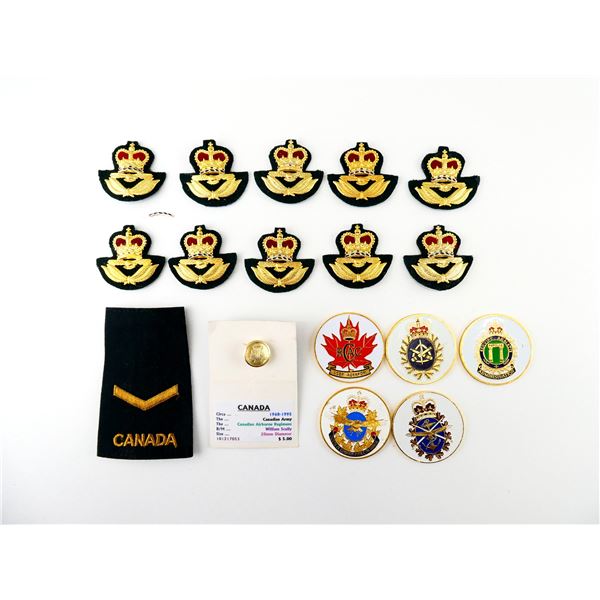 ASSORTED CANADIAN MILITARY BADGES, ETC. LOT
