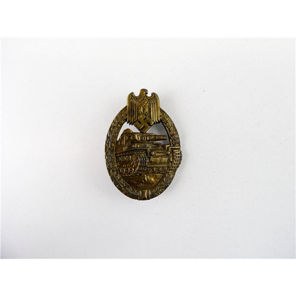 WWII GERMAN BRONZE PANZER ASSAULT BADGE