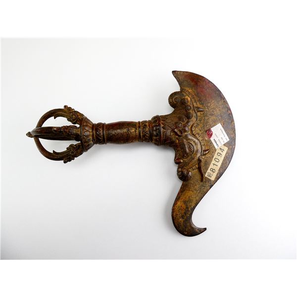 SINO-TIBETAN CEREMONIAL VAJRA AXE-FORM / TOOL