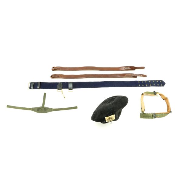 ASSORTED MILITARY BERET AND ACCESSORIES LOT
