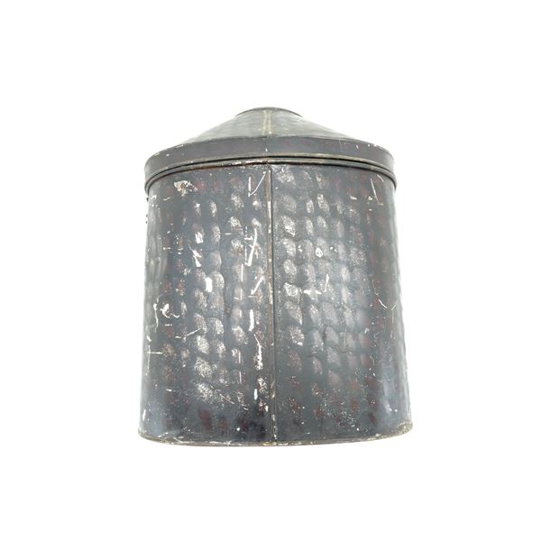 EARLY 1900'S NAMED ROYAL CANADIAN ARTILLERY DOUBLE HEAD WEAR STORAGE TIN