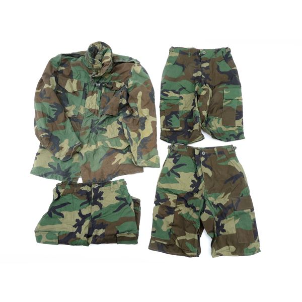 ASSORTED U.S. MILITARY CAMO SHORTS AND JACKET LOT