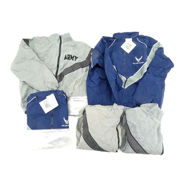 ASSORTED U.S. MILITARY AIR FORCE / ARMY PHYSICAL FITNESS JACKETS LOT