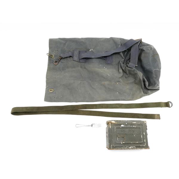 CANADIAN / U.S. MILITARY DUFFLE BAG, AMMO TIN, ETC. LOT