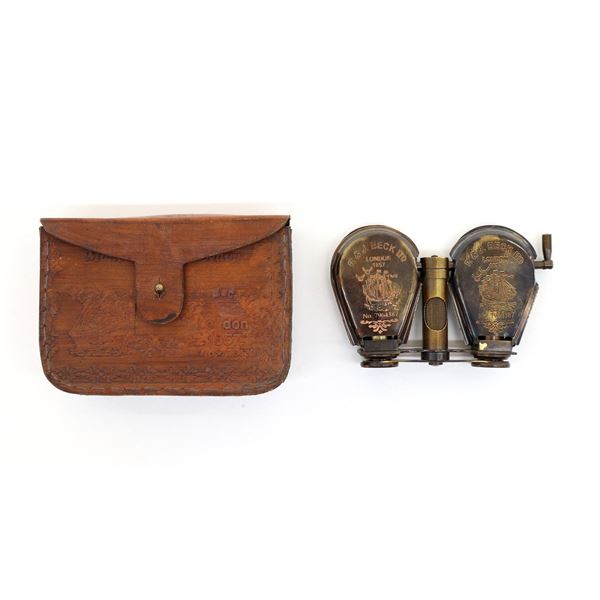 1857 BRITISH NAVAL STYLE BINOCULARS WITH CASE