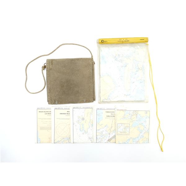 ASSORTED MILITARY STYLE / MODERN MADE MAP CASES WITH MAPS LOT