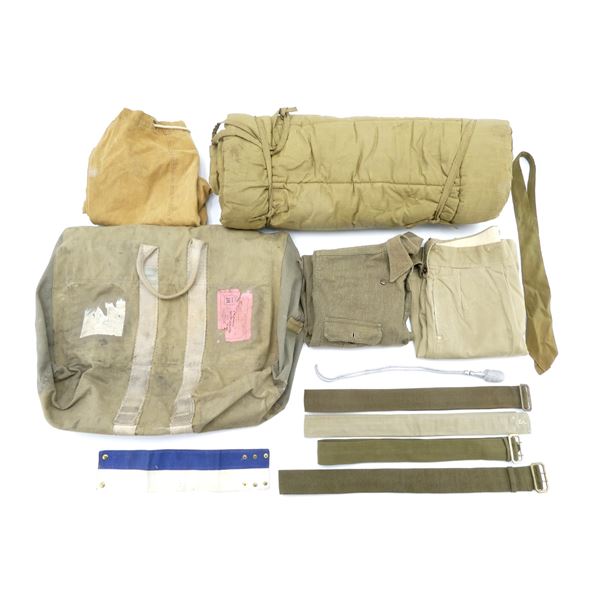 ASSORTED CANADIAN / U.S. MILITARY CLOTHING, MATTRESS, BELTS, ETC. LOT