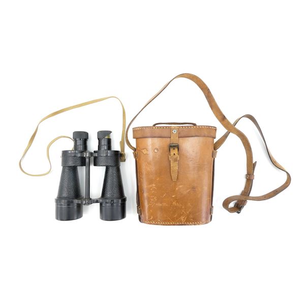 WWII BRITISH MILITARY PRISMATIC NO.5 MKII X7 BINOCULARS WITH CASE