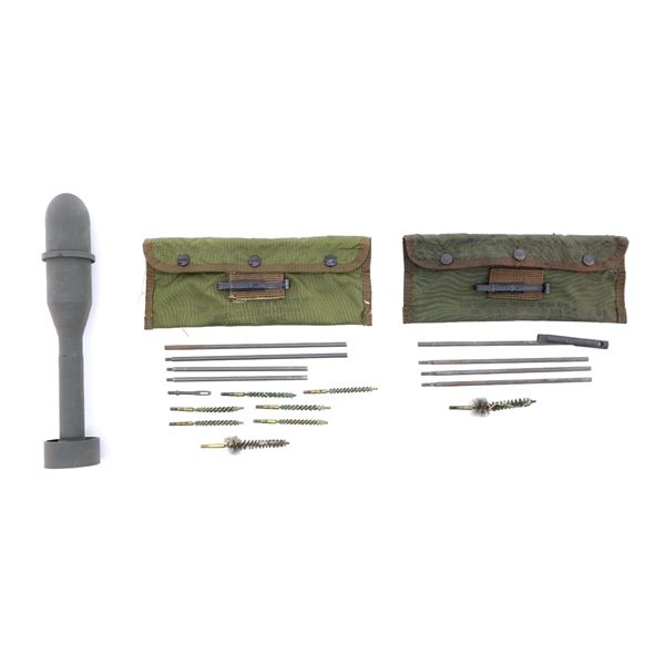 REPRODUCTION U.S. MILITARY M11A3 RIFLE GRENADE AND 1970'S U.S. MILITARY M16A1 CLEANING KITS LOT