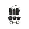 Image 1 : ASSORTED BLACK LEATHER RADIO HOLSTERS, HANDCUFF POUCHES, ETC. LOT