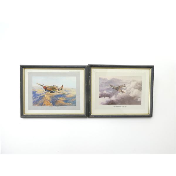 "TOMAHAWK" AND "FOUL WEATHER SORTIE" FRAMED PRINTS LOT