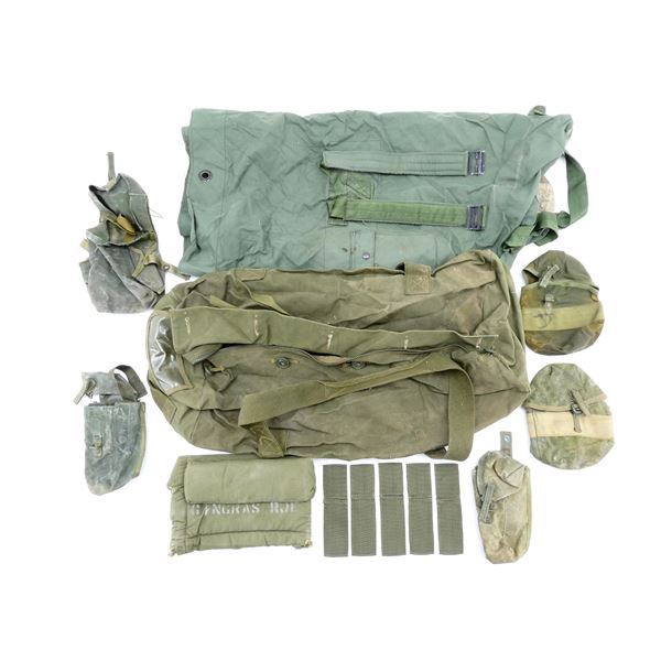 ASSORTED MILITARY DUFFLE BAGS, POUCHES, ETC. LOT
