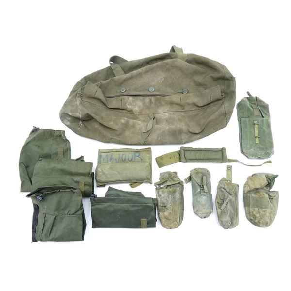 ASSORTED CANADIAN / U.S. MILITARY DUFFLE BAGS, ETC. LOT