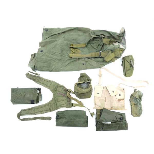 ASSORTED CANADIAN / U.S. MILITARY DUFFLE BAGS, POUCHES, ETC. LOT