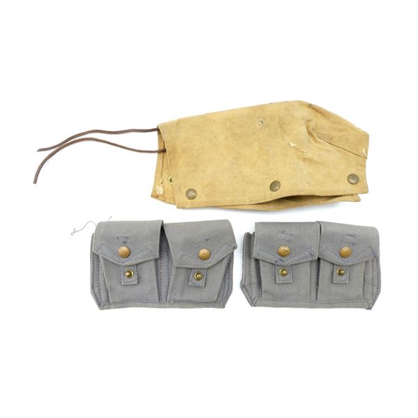 WWII CANADIAN RCAF .303 BR AMMO POUCH AND LEE ENFIELD ACTION COVER LOT