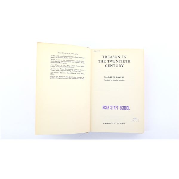 "TREASON IN THE TWENTIETH CENTURY" BOOK
