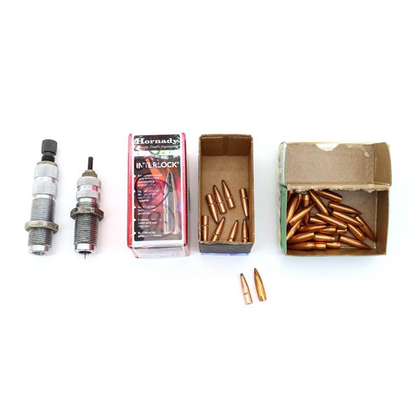 LYMAN .303 BRITISH RELOADING DIES AND ASSORTED BULLETS LOT