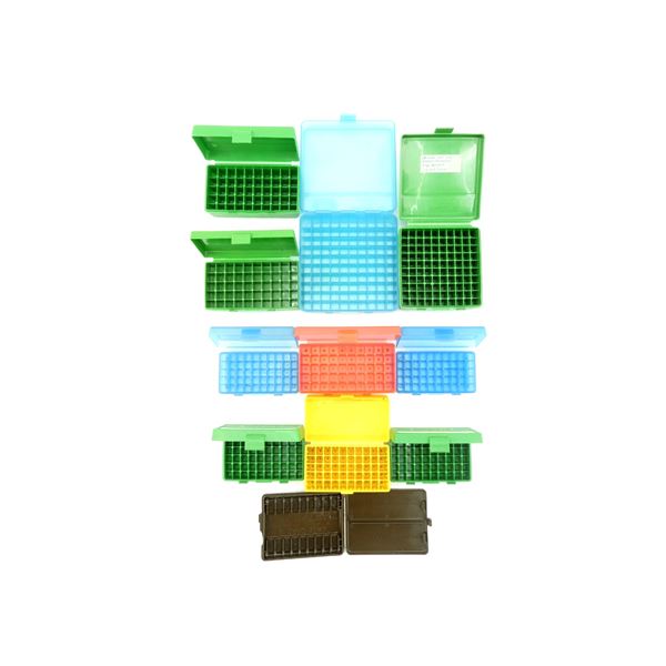 ASSORTED PLASTIC PISTOL AMMO CONTAINERS LOT