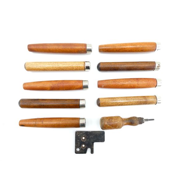 ASSORTED BULLET MOLD WOOD HANDLES, ETC. LOT