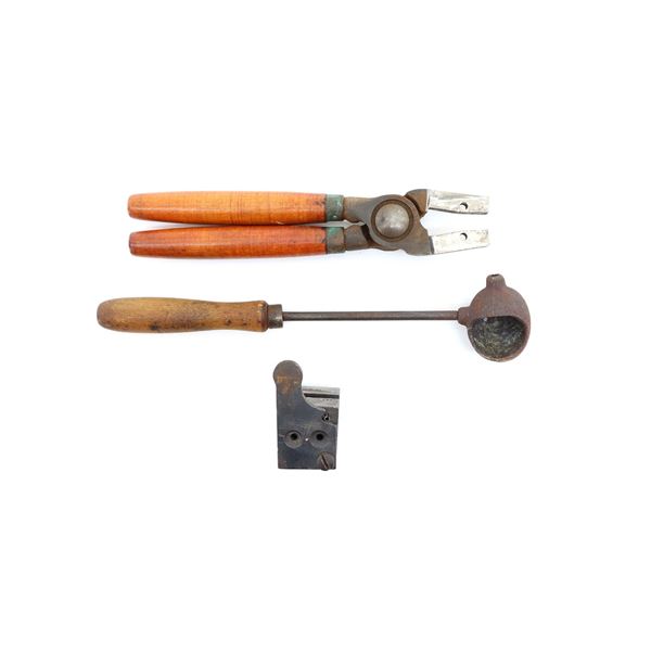 IDEAL .358" BULLET MOLD, HANDLES, AND LEAD LADLE LOT