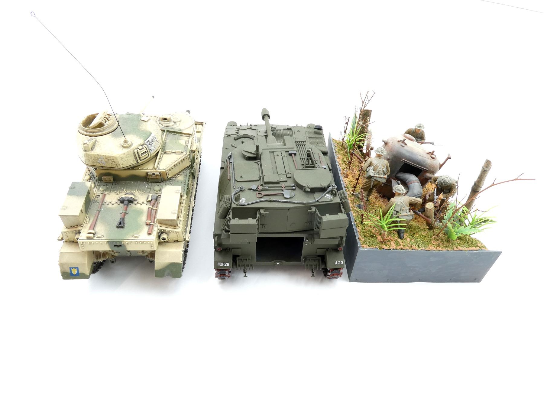 Model Tank Scene ASSORTED MILITARY MODEL TANKS AND SOLDIER FIGHT SCENE LOT - Switzer's ...