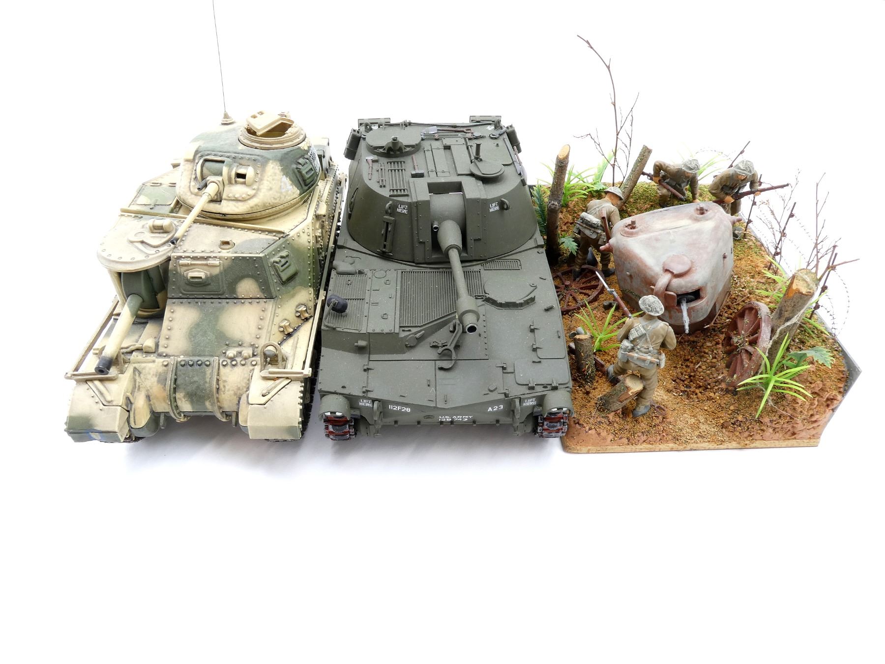 Model Tank Scene ASSORTED MILITARY MODEL TANKS AND SOLDIER FIGHT SCENE LOT - Switzer's ...