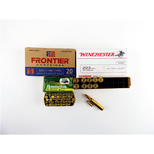 ASSORTED .22 SHORT AND .223 REM AMMO LOT