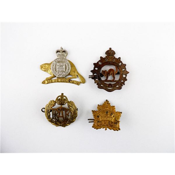 ASSORTED WWI / WWII CANADIAN MILITARY CAP BADGE LOT