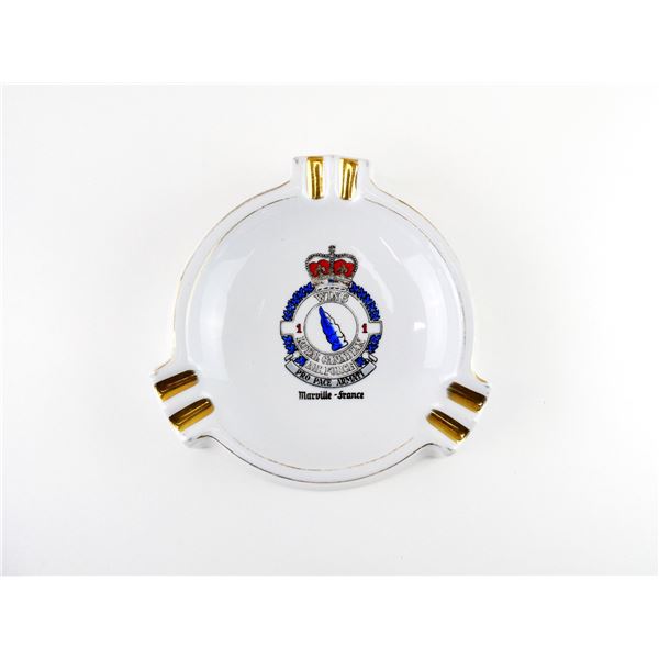 RCAF OFFICER'S MESS ASHTRAY FROM ONE WING STATION MARVILLE FRANCE
