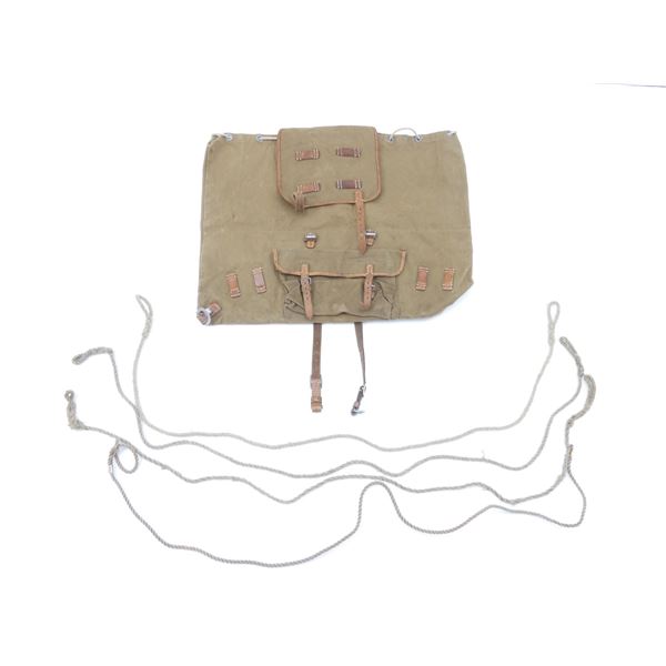 WWII GERMAN MOUNTAIN TROOPS BACKPACK AND WEHRMACHT PACKING ROPES LOT