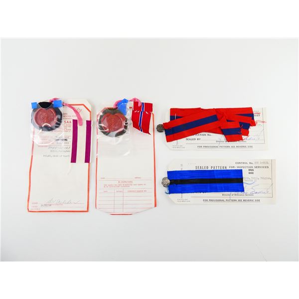 ASSORTED 1950'S CANADIAN MILITARY SEALED RIBBON SAMPLES LOT
