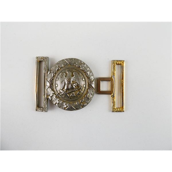 REPRODUCTION 1850'S U.S. NAVY OFFICER'S SILVER BELT BUCKLE
