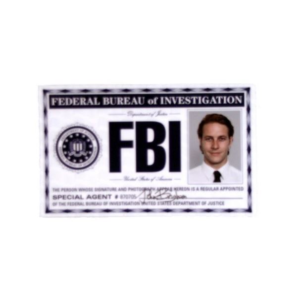Point Break Johnny (Luke Bracey) FBI Badge Movie Props
