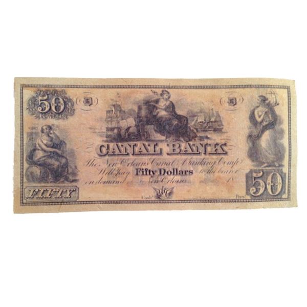 Django Canal Bank Fifty dollar New Orleans bank note Movie Props