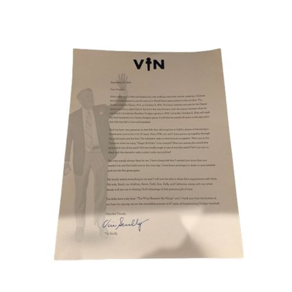 Vin Scully’s retirement letter September 23, 2016