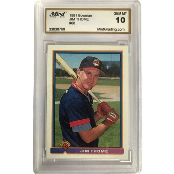 1991 Jim Thome Trading Card Graded