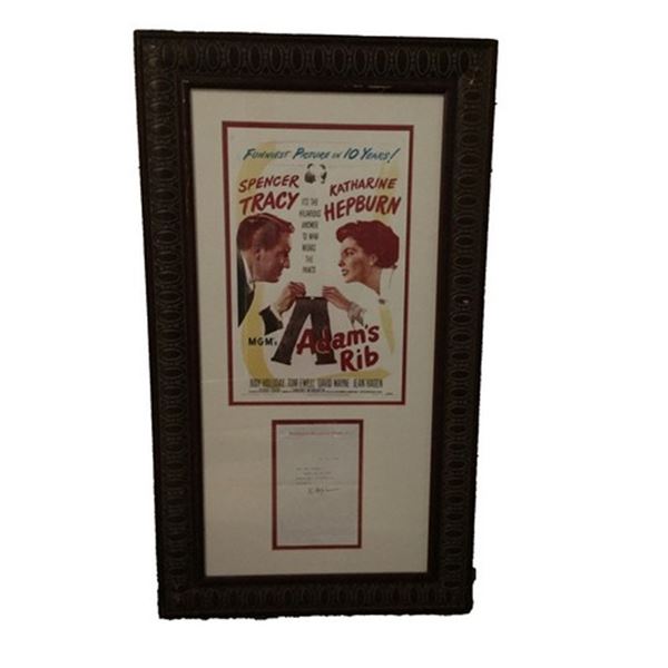 Adam's Rib Katherine Hepburn signed mini poster