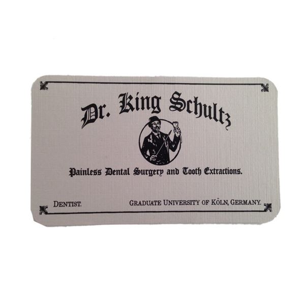 Django Dr. King Schultz (Christoph Waltz) Business Card Movie Props