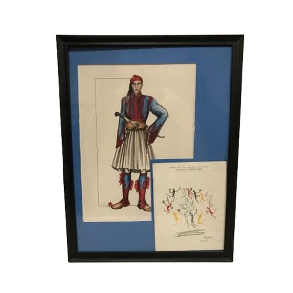 Max Karl Tilke 1984 Olympics Watercolor Sketch Framed