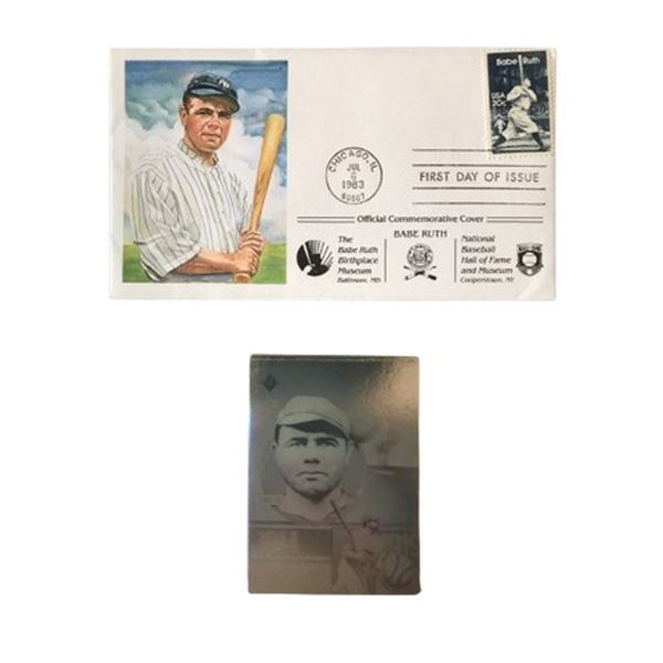 Babe Ruth Official Perez-Steele Postcard Envelope and Gold Entertainment Holographic Limited Edition