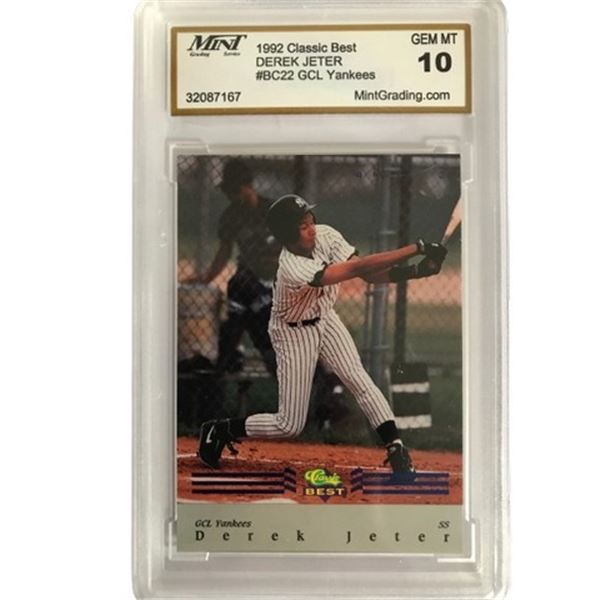 1992 Derek Jeter Yankees Card Graded