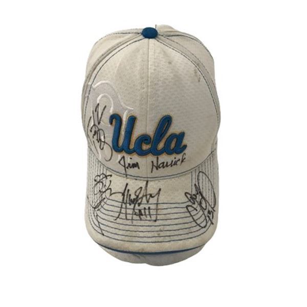 UCLA Coaches Jim Harrick, Charles O’Bannon, Toby Bailey Signed Baseball Cap