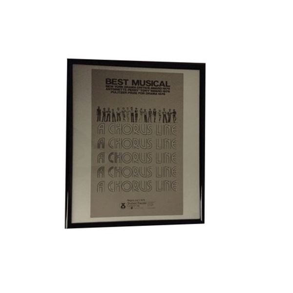 A Chorus Line ‘76 original production framed window card