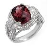 Genuine 8.50ctw Rubellite & Diamond Ring 14K White Gold