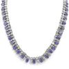 Genuine 34 ctw Tanzanite & Diamond Necklace 14K Gold